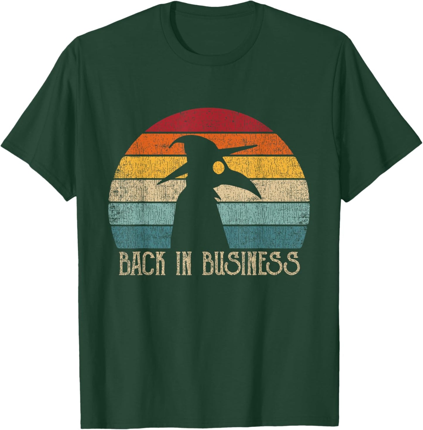 Vintage Plague Doctor Back In Business Retro T-Shirt - T-Shirt | Forest