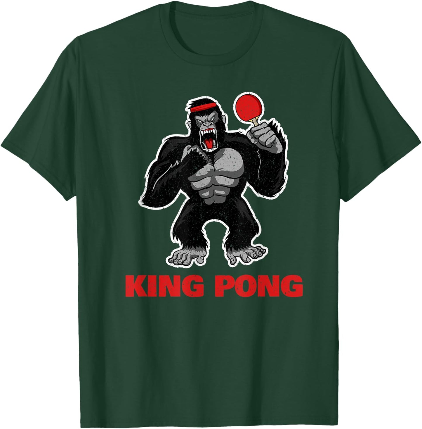 Vinta Table Tennis King Pong Funny Table Tennis King Spong T-Shirt - T-Shirt | Forest
