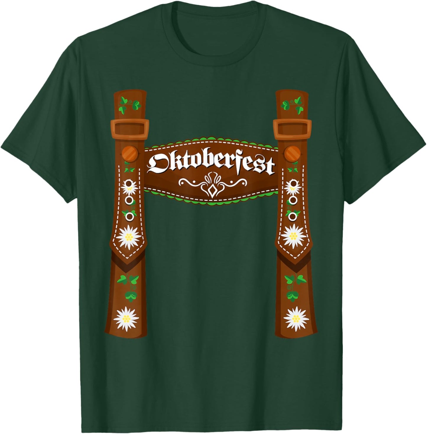 Oktoberfest Lederhosen Costume Cute German Bavarian Men Boys T-Shirt - T-Shirt | Forest