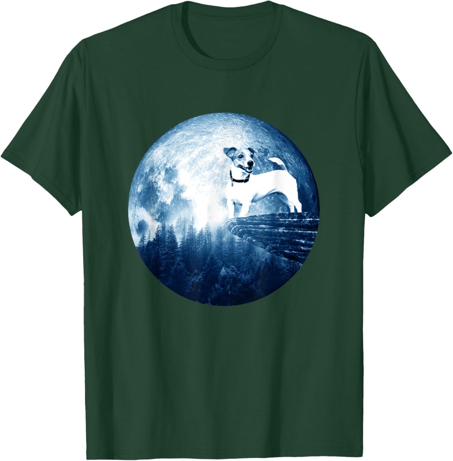 Jack Russell Terrier Dog Moon Dog Mom Dad Dog Lovers Women Kids T-Shirt - T-Shirt | Forest