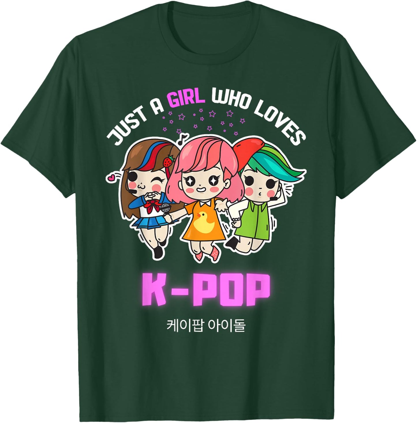 Just A Girl Who Loves K-Pop Gift Teen Girls K-Pop Merch T-Shirt - T-Shirt | Forest