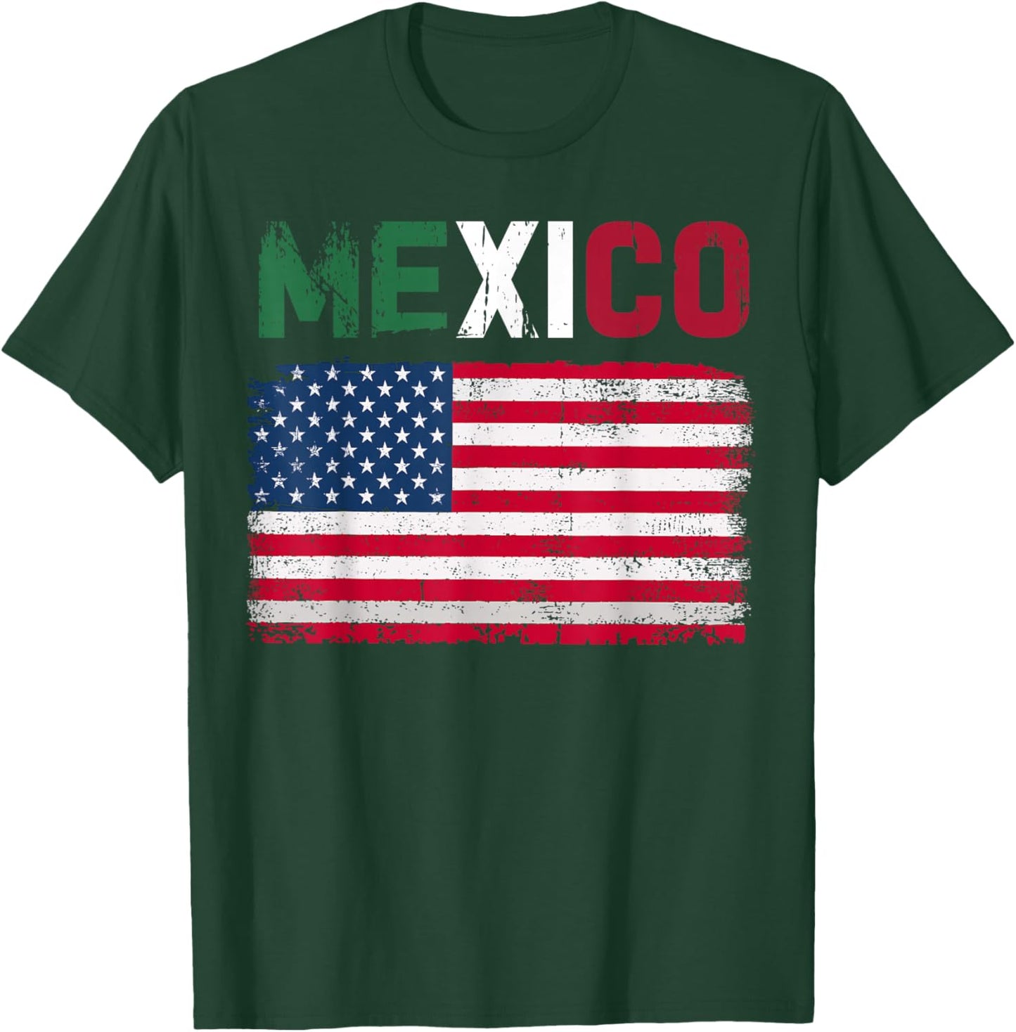 Mexico US Flag Patriot Mexican Flag American Flag T-Shirt - T-Shirt | Forest