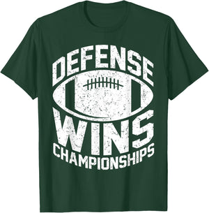 Defense wins Championships | Football Defence Lineman T-Shirt - T-Shirt | Forest