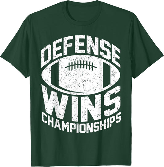 Defense wins Championships | Football Defence Lineman T-Shirt - T-Shirt | Forest