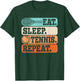 Eat Sleep Tennis Repeat Funny Retro Tennis Player Men Boys T-Shirt - T-Shirt | Forest