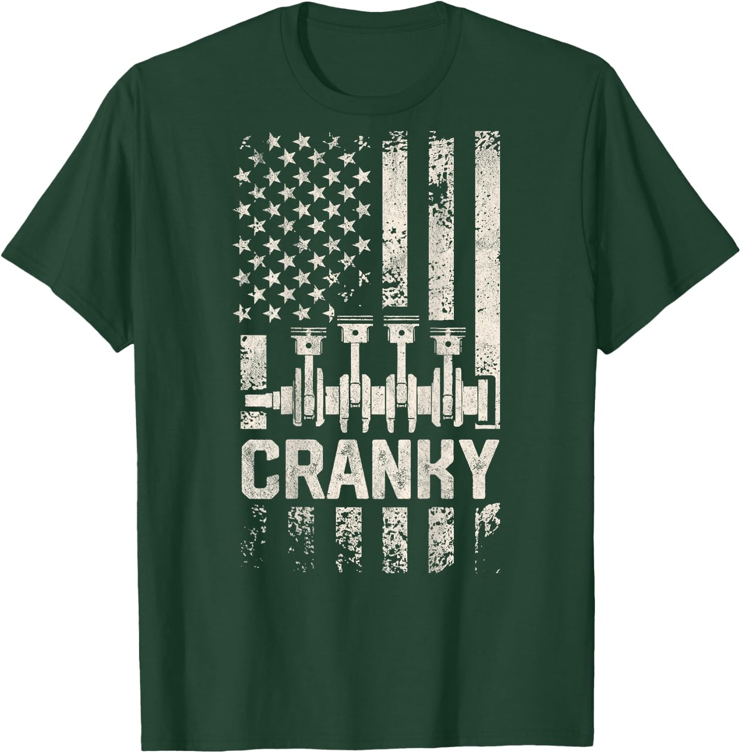 Cranky Car Engine Crankshaft Funny Mechanics for Fathers Day T-Shirt - T-Shirt | Forest