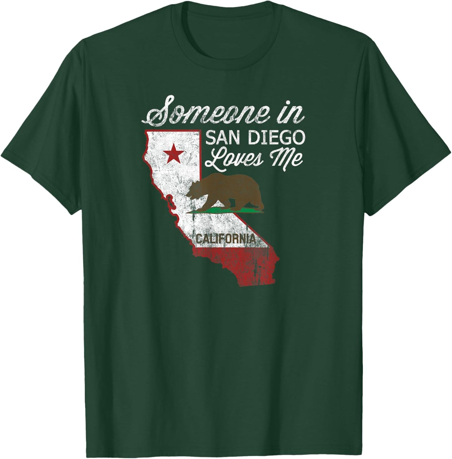 Someone in San Diego Loves Me Cali Native Vintage CA T-Shirt - T-Shirt | Forest