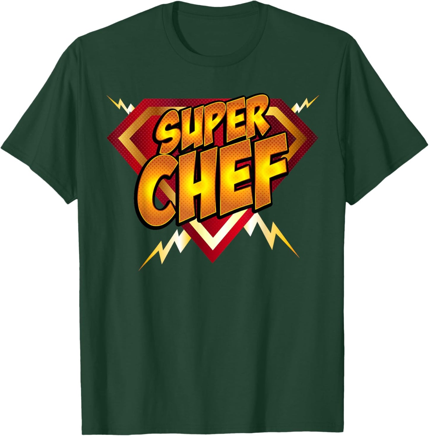 Super Chef Superhero Cook Comic Book Style Foodie T-Shirt - T-Shirt | Forest