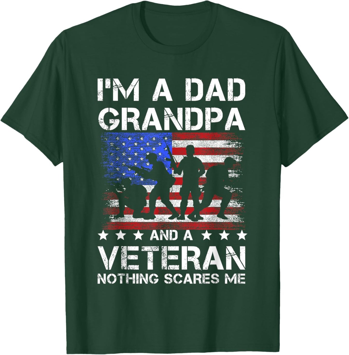 Dad grandpa veteran nothing scares fathers day veterans day T-Shirt - T-Shirt | Forest