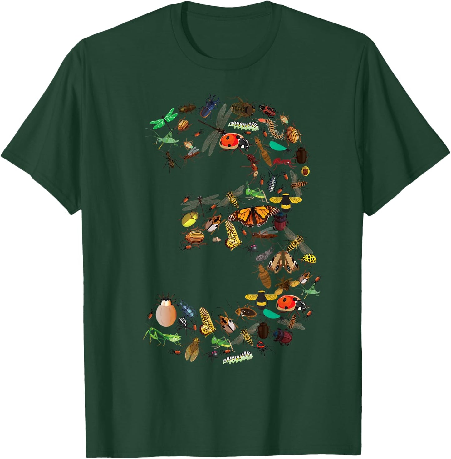 Funny Bugs 3rd Birthday Gift | Cute 3 Years Old Toddler Kid T-Shirt - T-Shirt | Forest