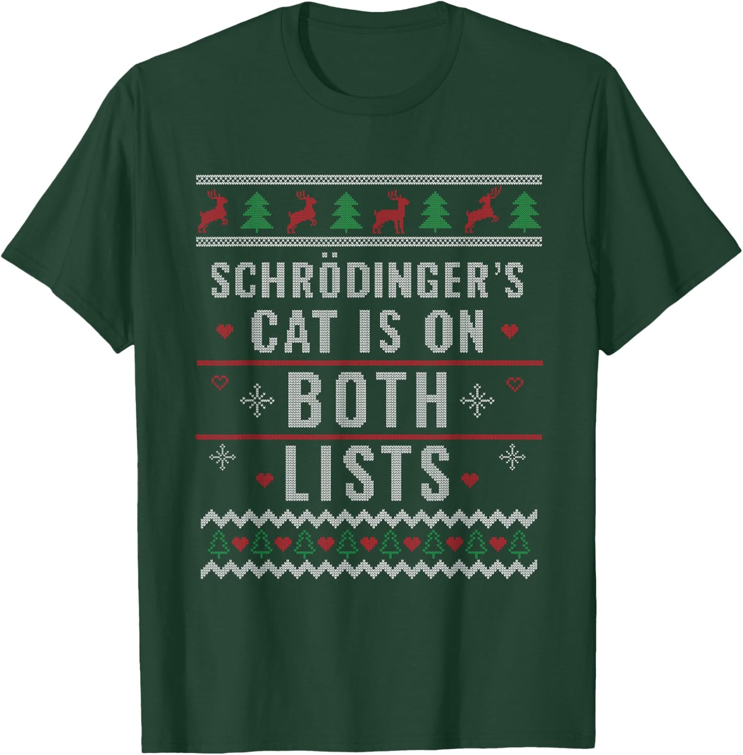Physicist Schrödingers Cat Funny Physics Ugly Christmas Women T-Shirt - T-Shirt | Forest
