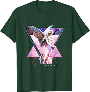 Vaporwave Angel Statue & Wings - Fly Away Aesthetic Art T-Shirt - T-Shirt | Forest