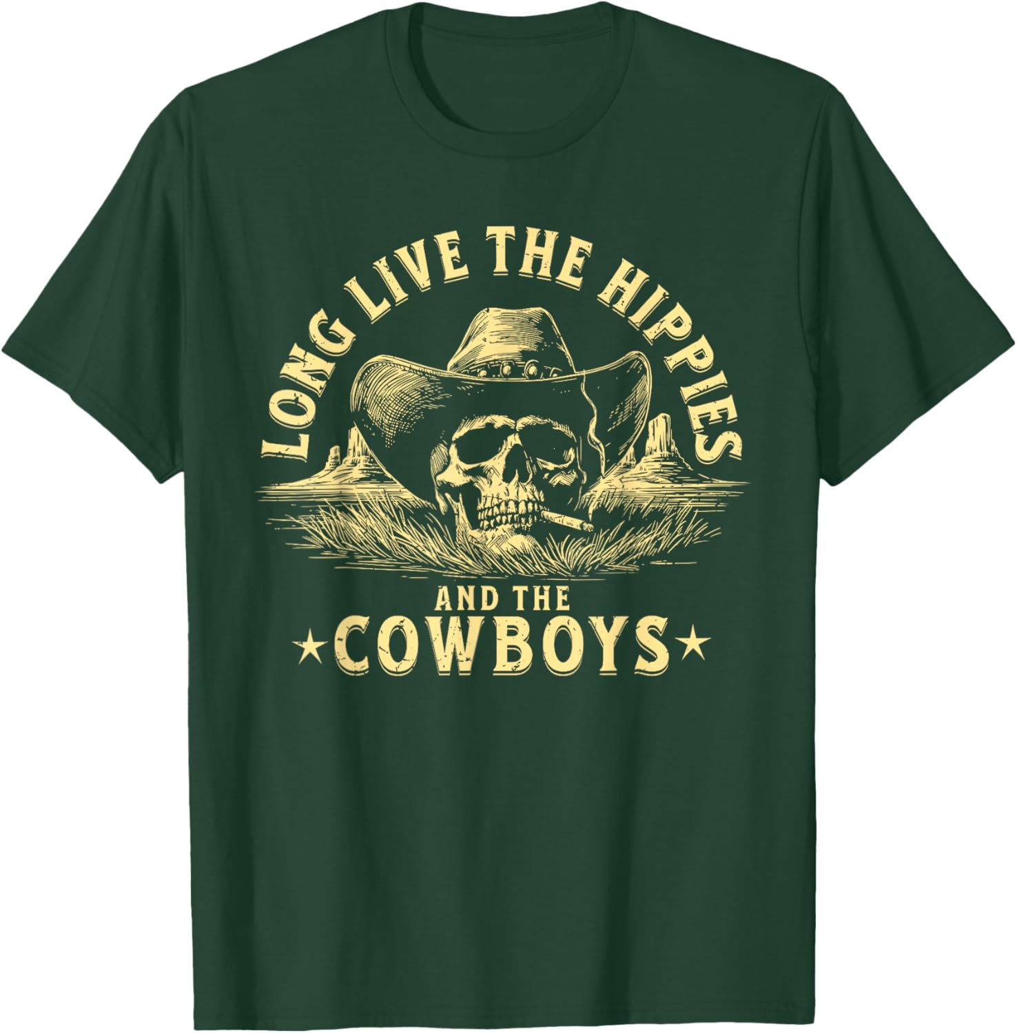 Long Live The Hippies And The Cowboys Country T-Shirt - T-Shirt | Forest