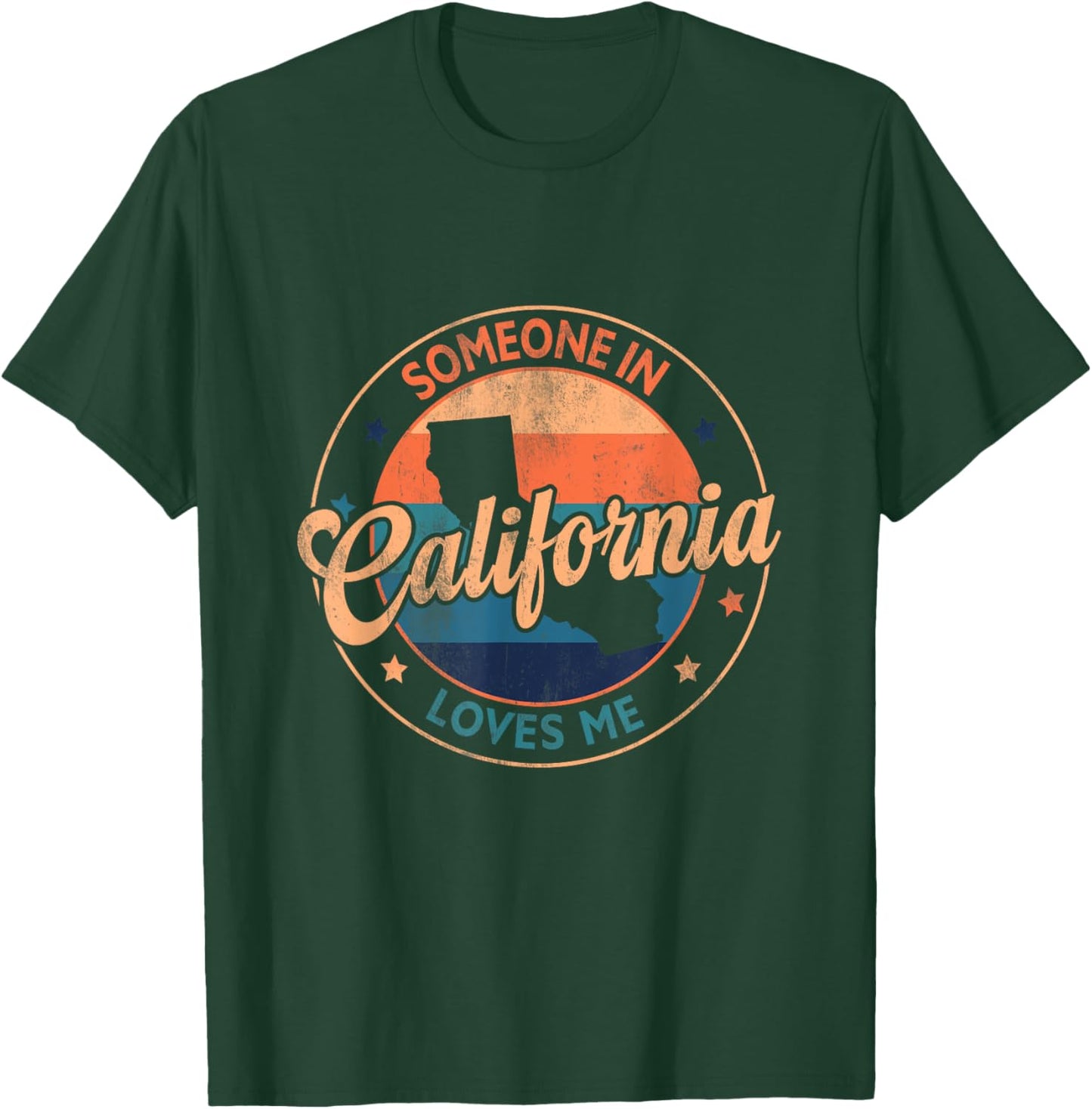 Someone in California Loves Me Vintage Map Cali Native 70s T-Shirt - T-Shirt | Forest