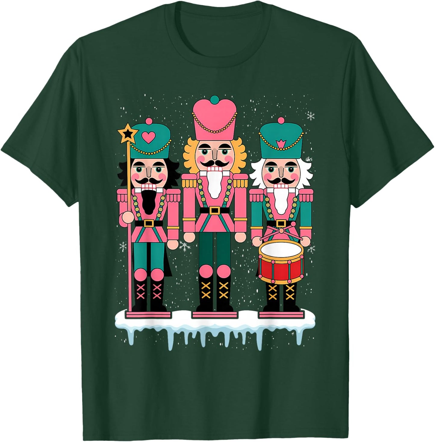 Pink Nutcracker Squad Xmas Pink Christmas Pajamas Women Kids T-Shirt - T-Shirt | Forest