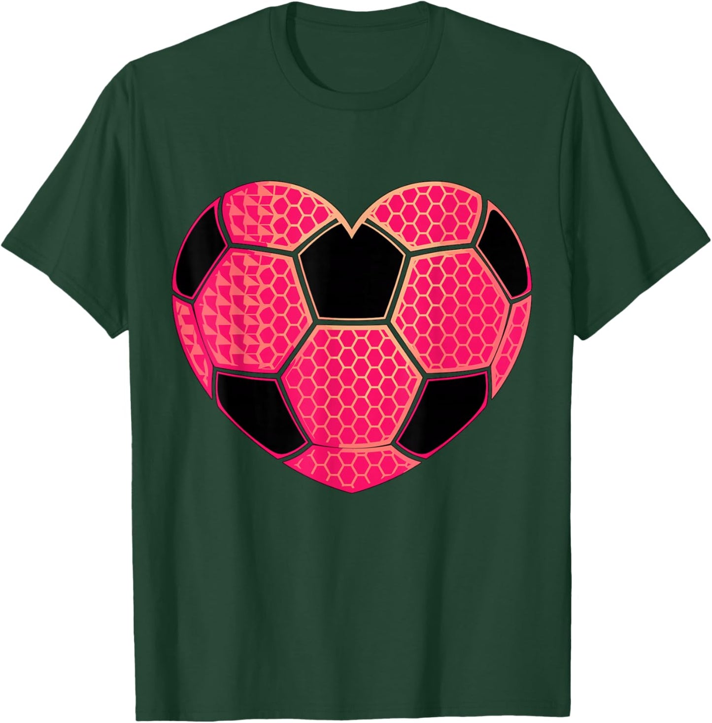 Pink Soccer Heart Soccer Girl T-Shirt - T-Shirt | Forest