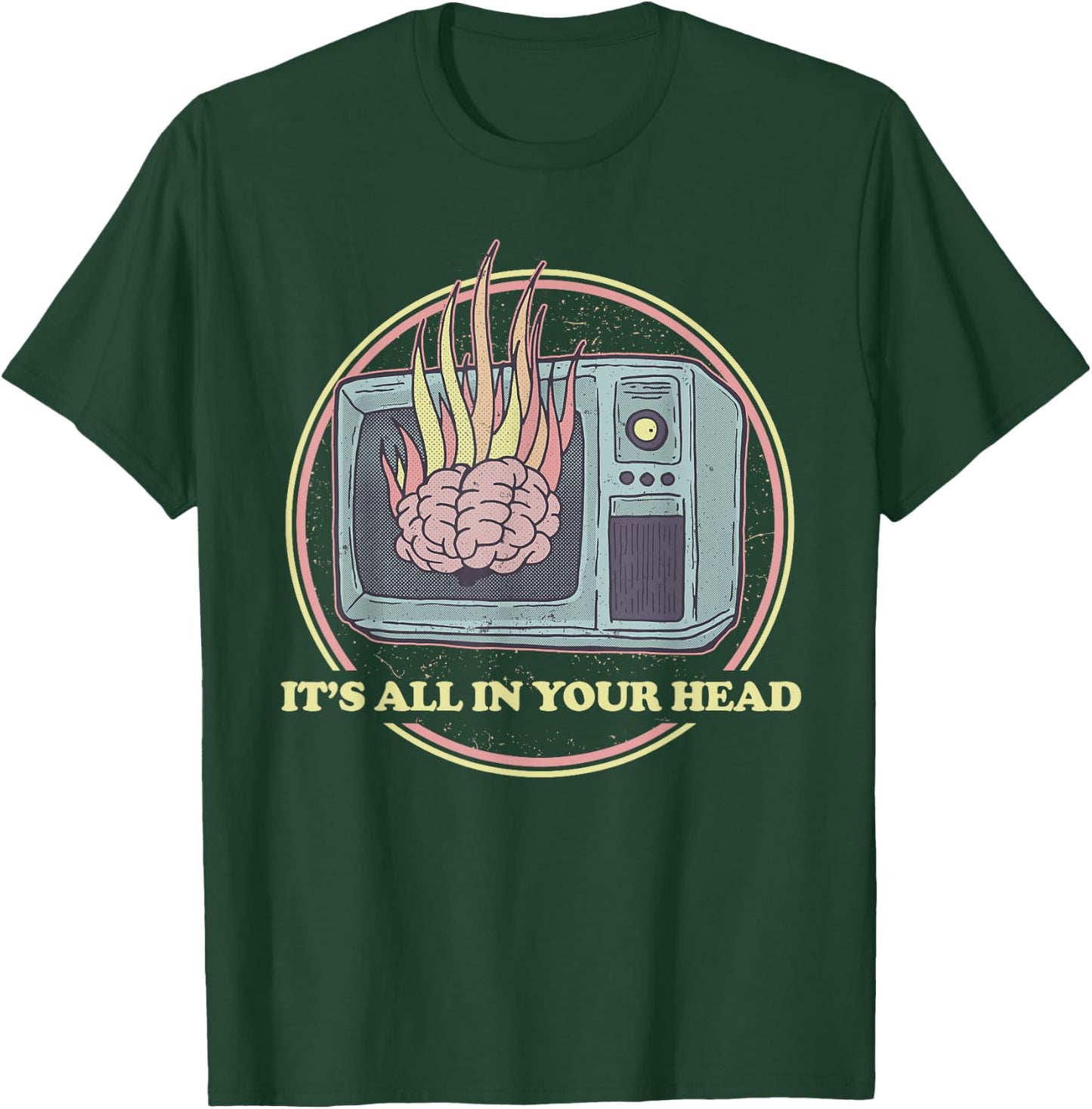 Retro All In Your Head Sheeple Gift - 80s Aesthetic Occult T-Shirt - T-Shirt | Forest