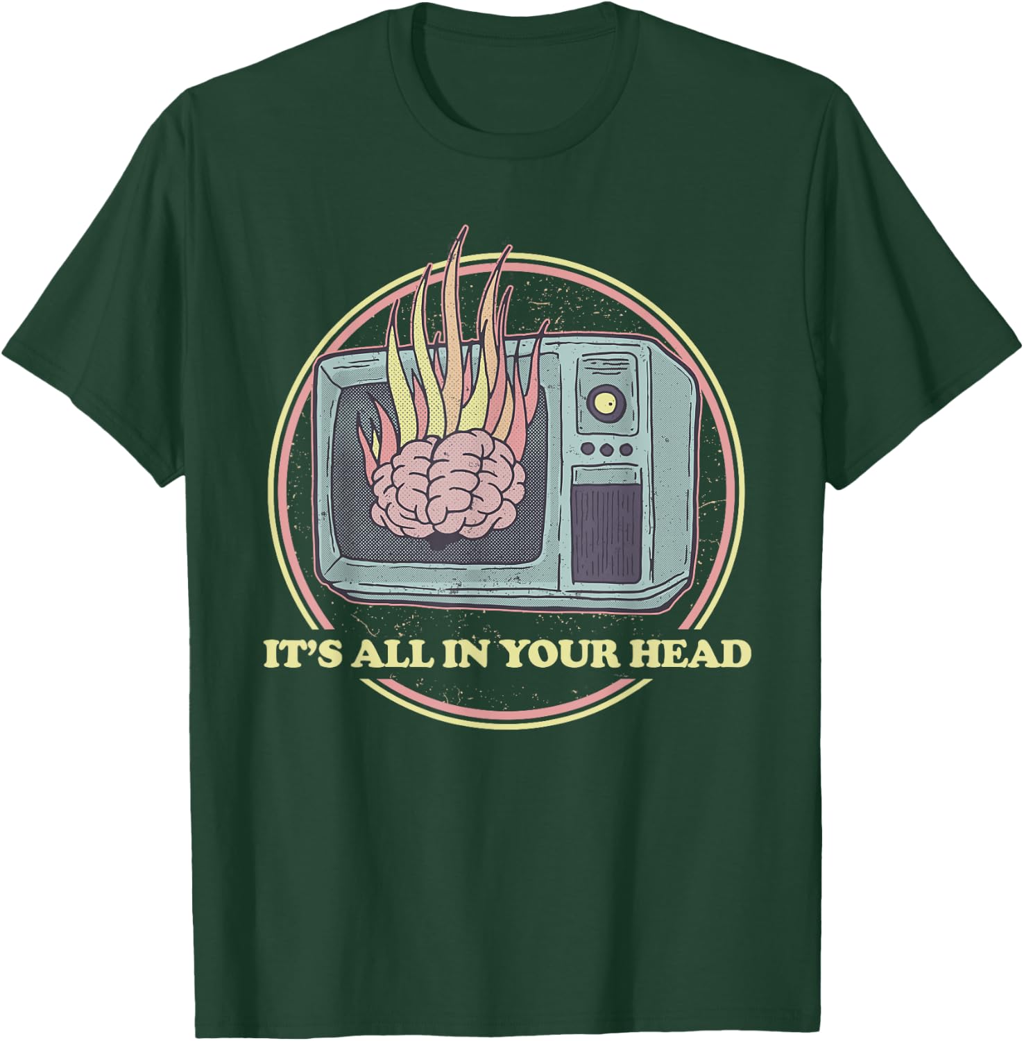 Retro All In Your Head Sheeple Gift - 80s Aesthetic Occult T-Shirt - T-Shirt | Forest
