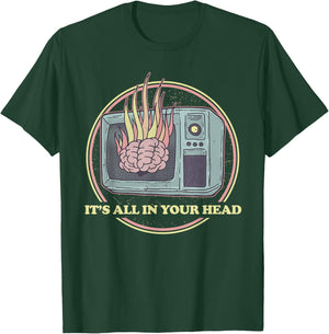 Retro All In Your Head Sheeple Gift - 80s Aesthetic Occult T-Shirt - T-Shirt | Forest