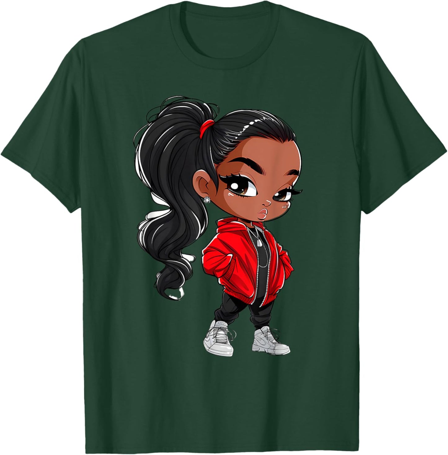 Black Queen Melanin Sistas Women Curly Afro American T-Shirt - T-Shirt | Forest