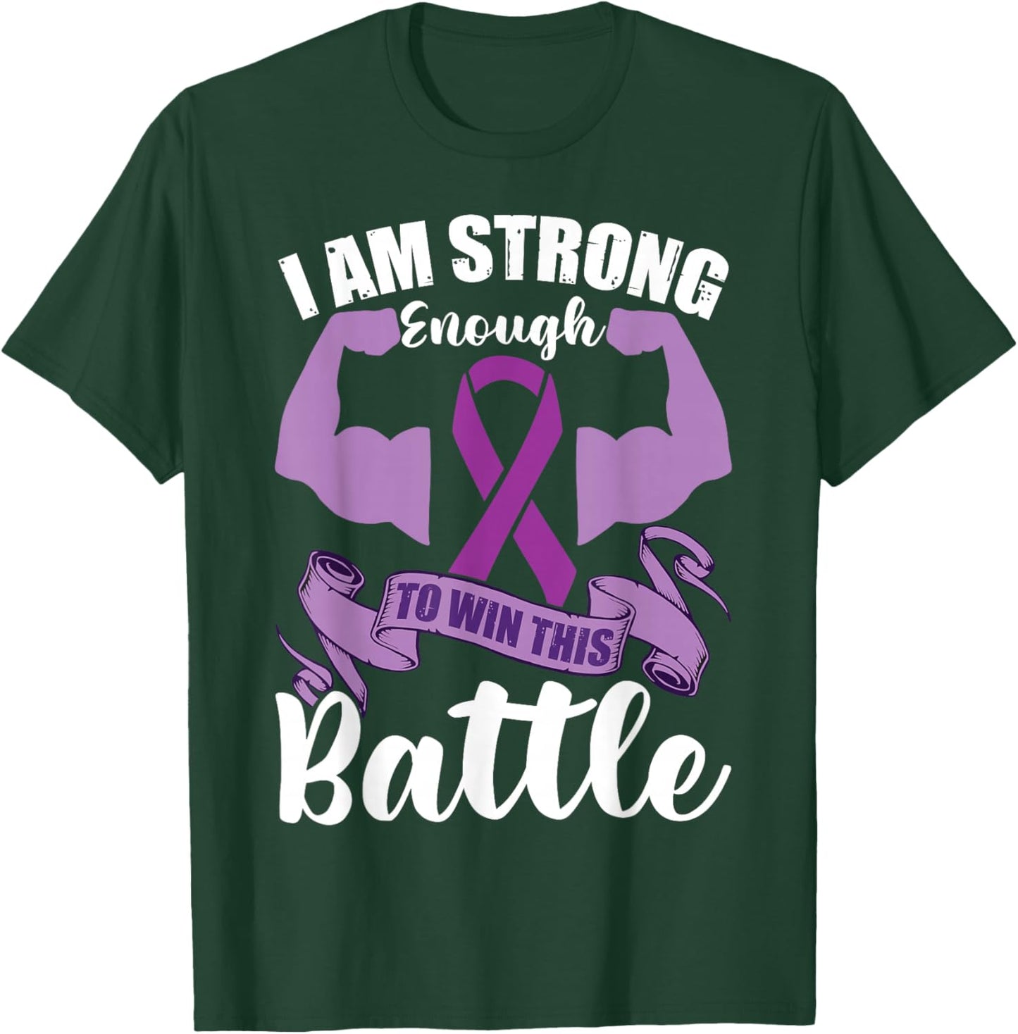 I Am Strong Enough To Win This Battle | Epilepsy Warrior T-Shirt - T-Shirt | Forest