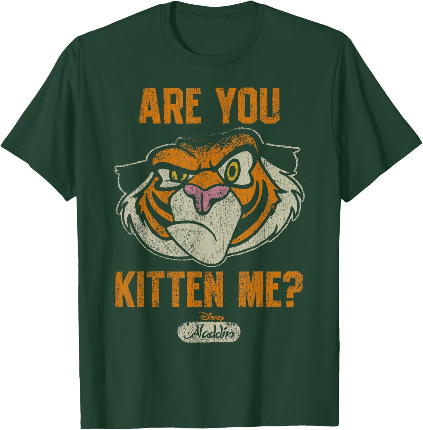 Disney Aladdin Rajah are You Kitten Me? Faded Portrait T-Shirt - T-Shirt | Forest