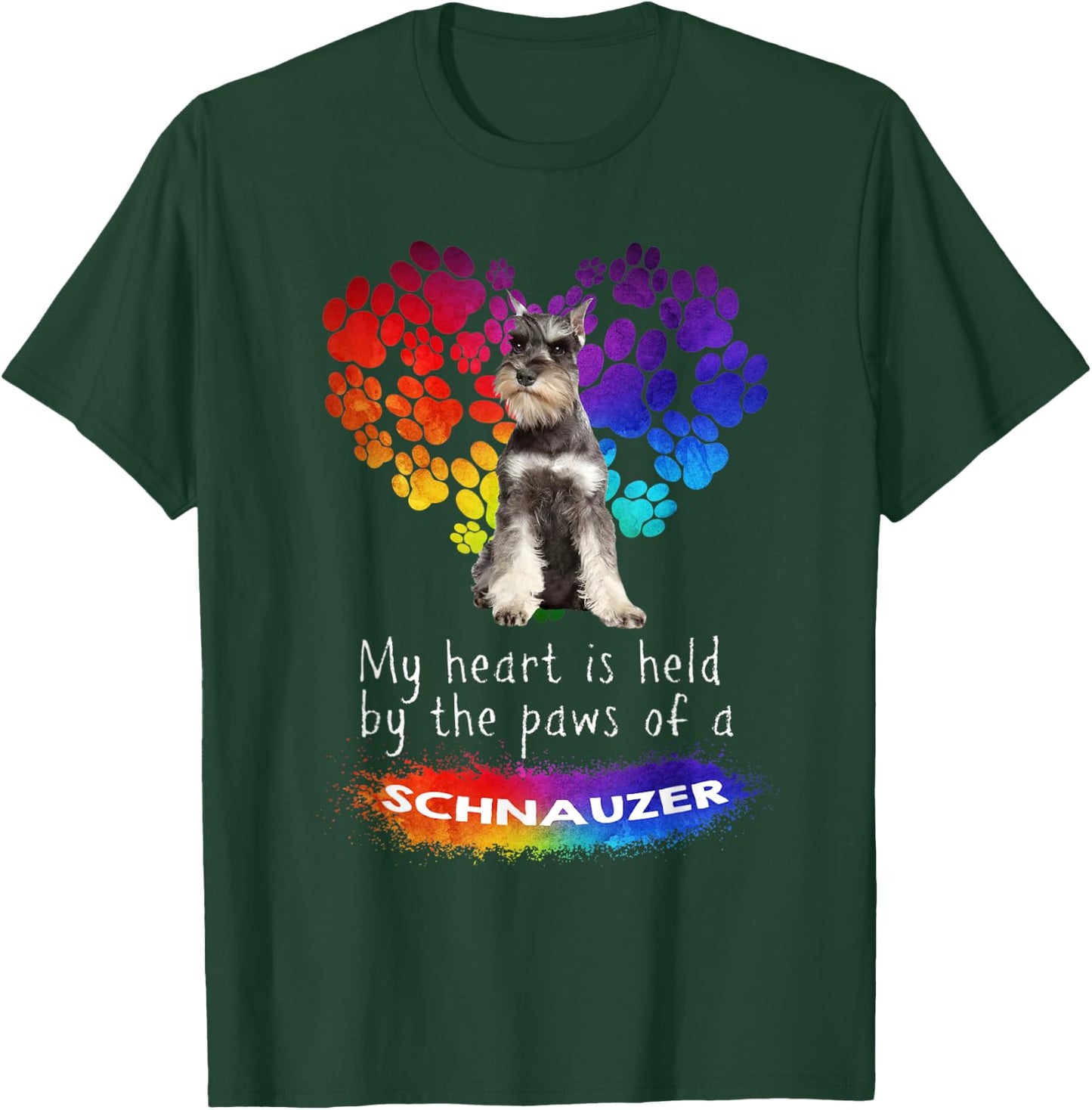 My Heart Is Held By The Paws Of A Schnauzer T-Shirt - T-Shirt | Forest