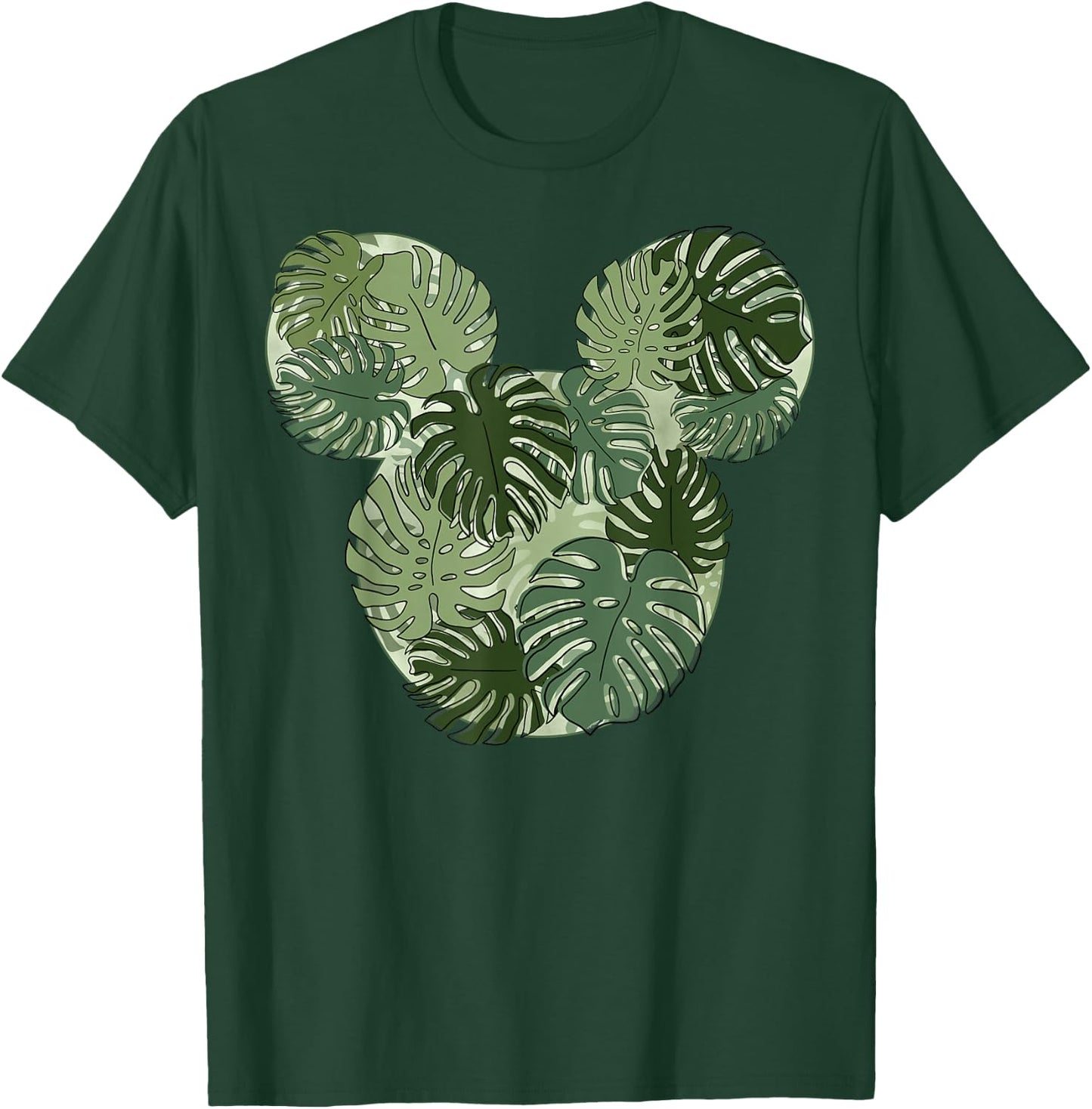 Disney Mickey & Friends Mickey Monstera Plant Fill T-Shirt - T-Shirt | Forest