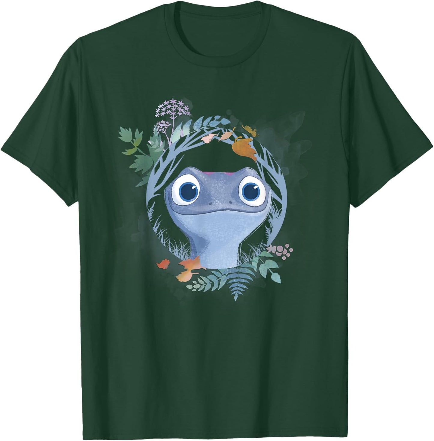Disney Frozen 2 Bruni The Salamander Watercolor Portrait T-Shirt - T-Shirt | Forest