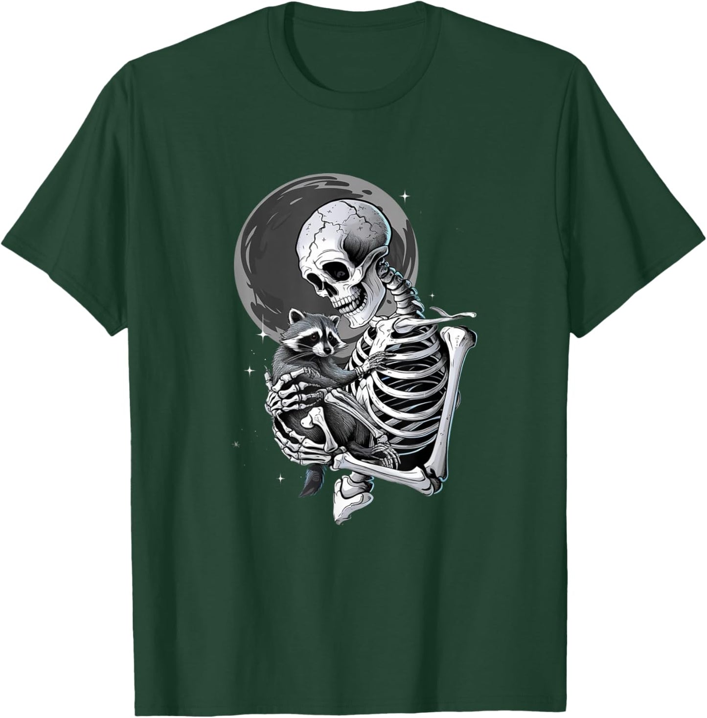 Raccoon Skull Cute Skeleton Halloween Men Women Kids T-Shirt - T-Shirt | Forest