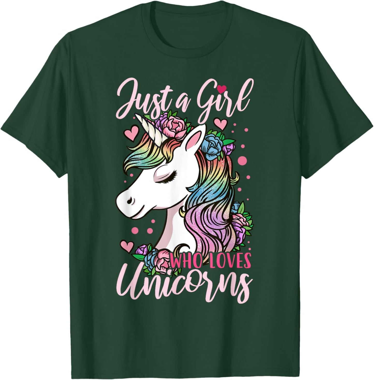 Unicorn Just a Girl Who Loves Unicorns Gift T-Shirt - T-Shirt | Forest