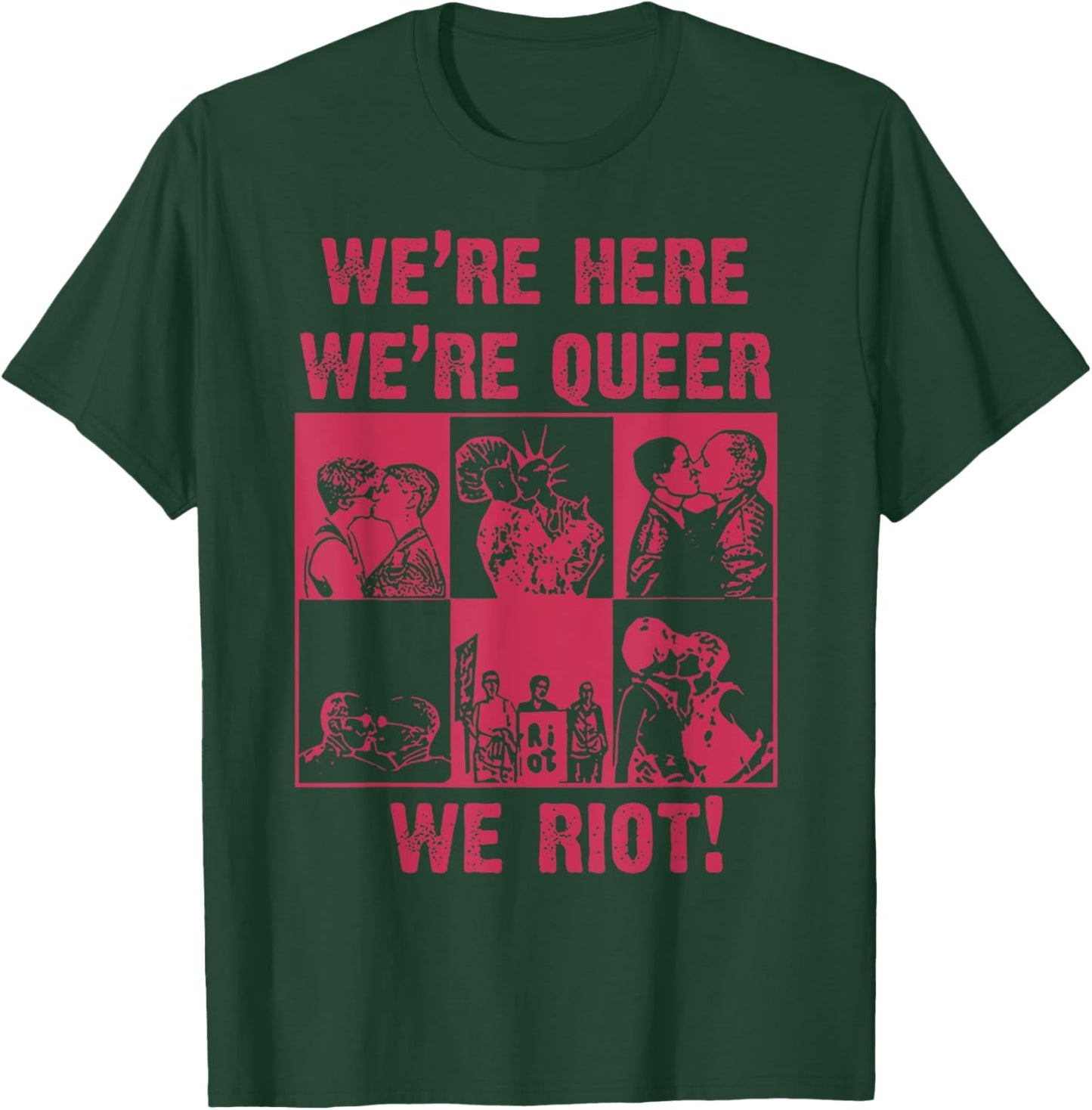 We're Here We're Queer We Riot T-Shirt - T-Shirt | Forest