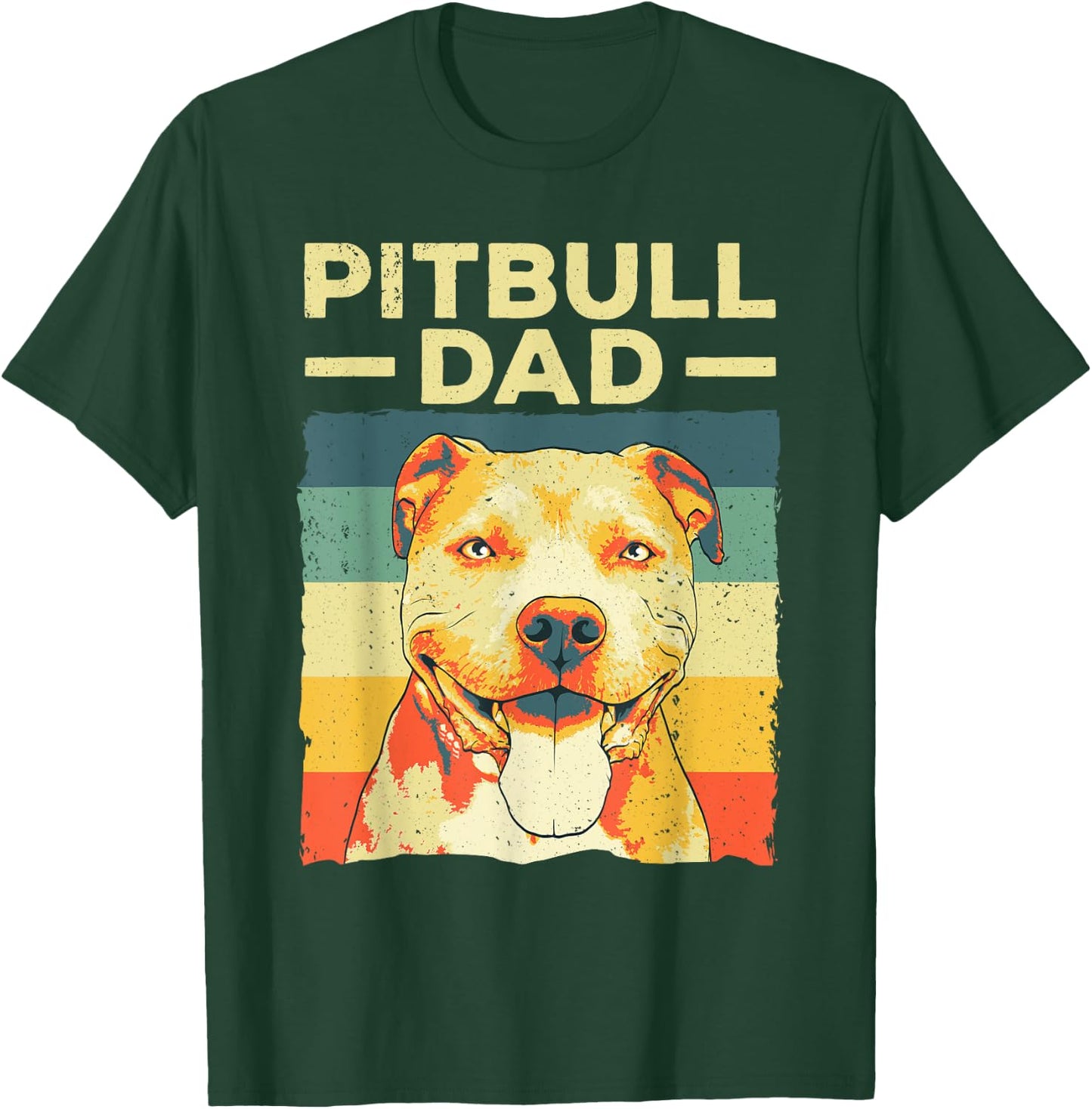 Cool Pitbull Dad Father Boy Pitbull Owner Dog Lovers T-Shirt - T-Shirt | Forest