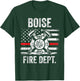 Boise Idaho Fire Department Thin Red Line Fireman T-Shirt - T-Shirt | Forest