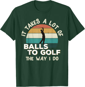 Retro Golfer Joke: Fun Vintage Sunset Playing Golf Pun / Gag T-Shirt - T-Shirt | Forest