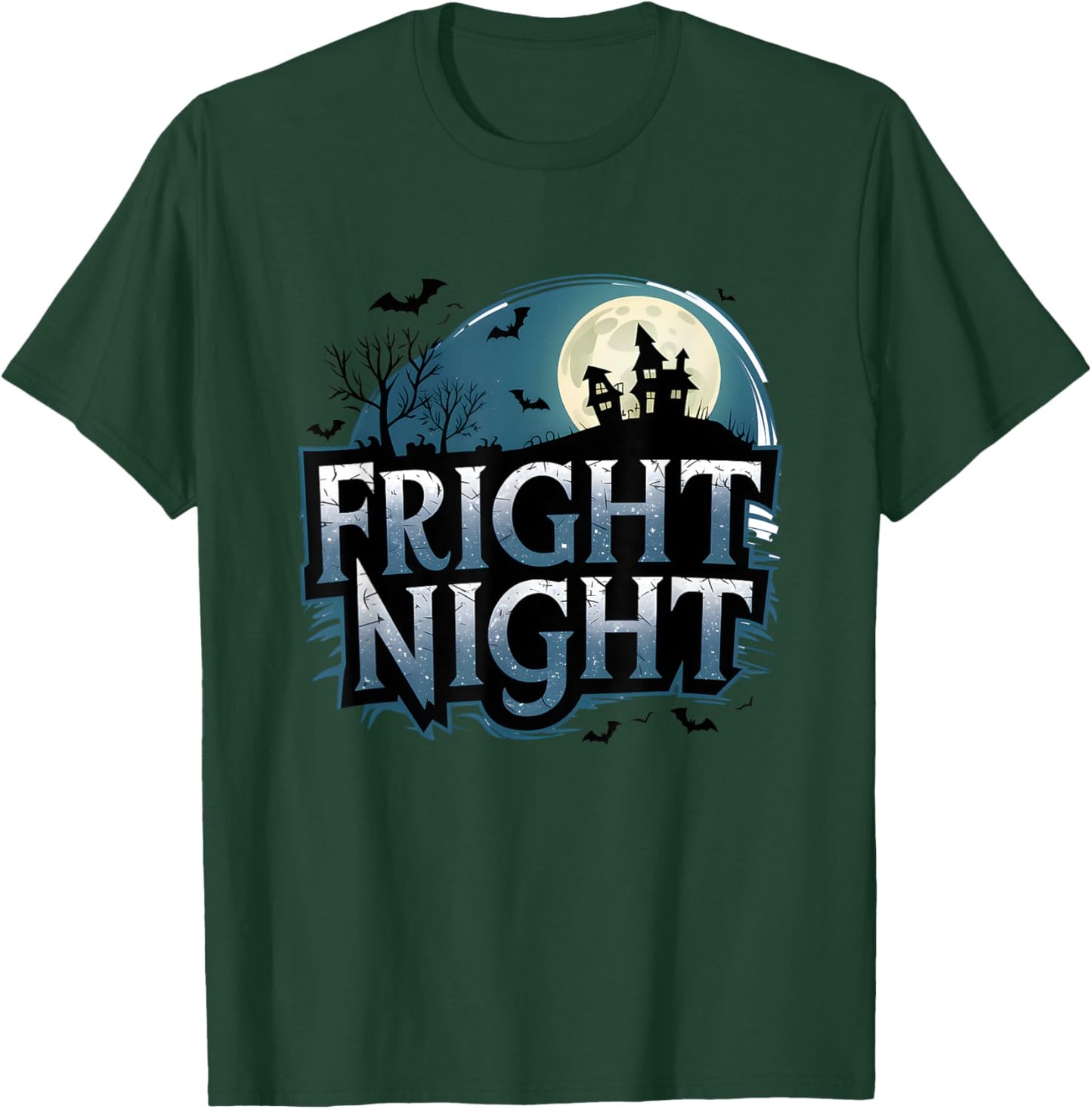 Fright Night Halloween Haunted House T-Shirt - T-Shirt | Forest