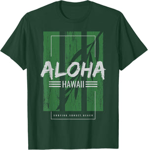 Aloha Hawaii Surfing Sunset Beach T-Shirt - T-Shirt | Forest