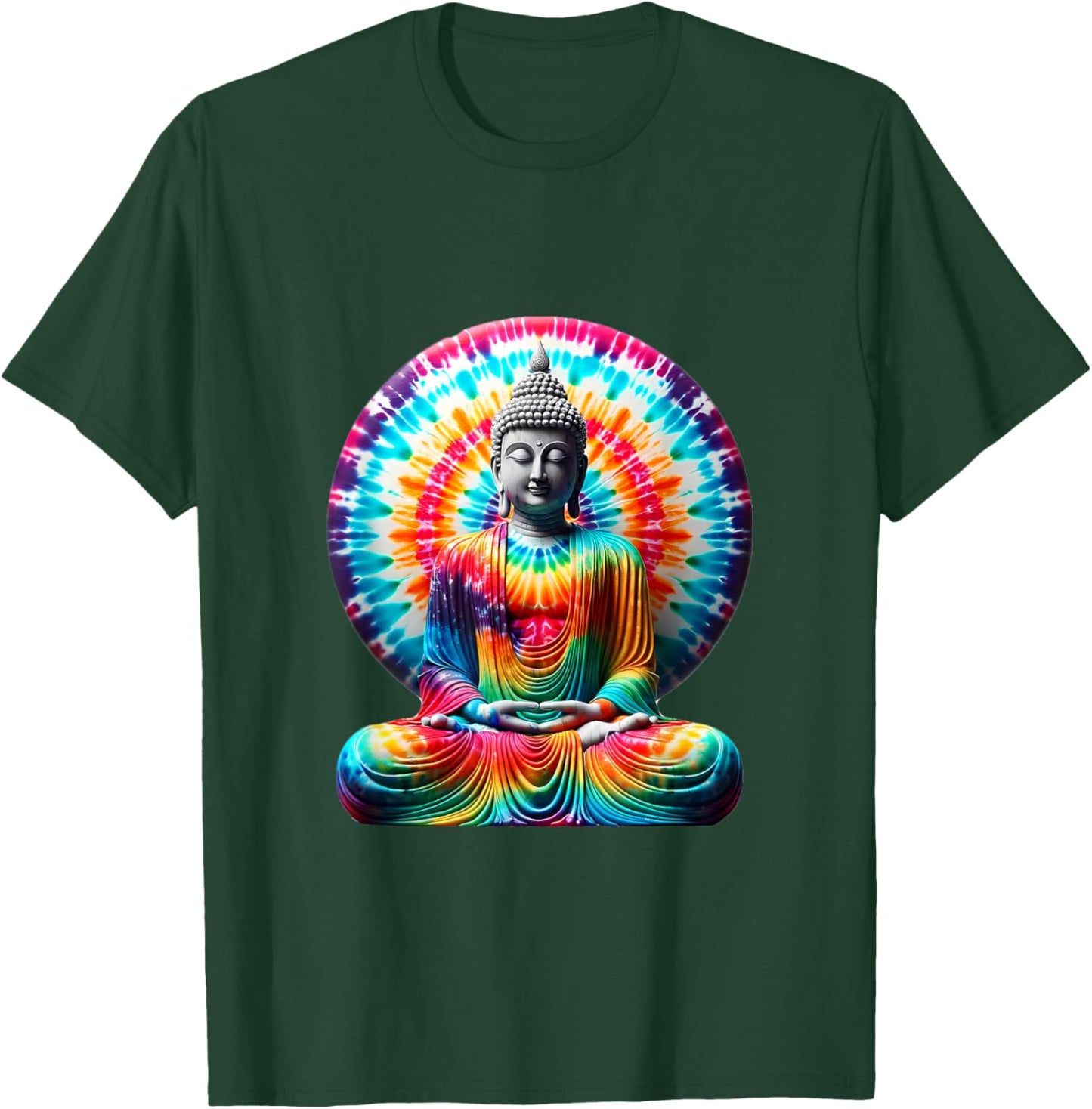 Buddha Tie Dye Vintage Yoga Spiritual Zen Buddhism Buddhist T-Shirt - T-Shirt | Forest
