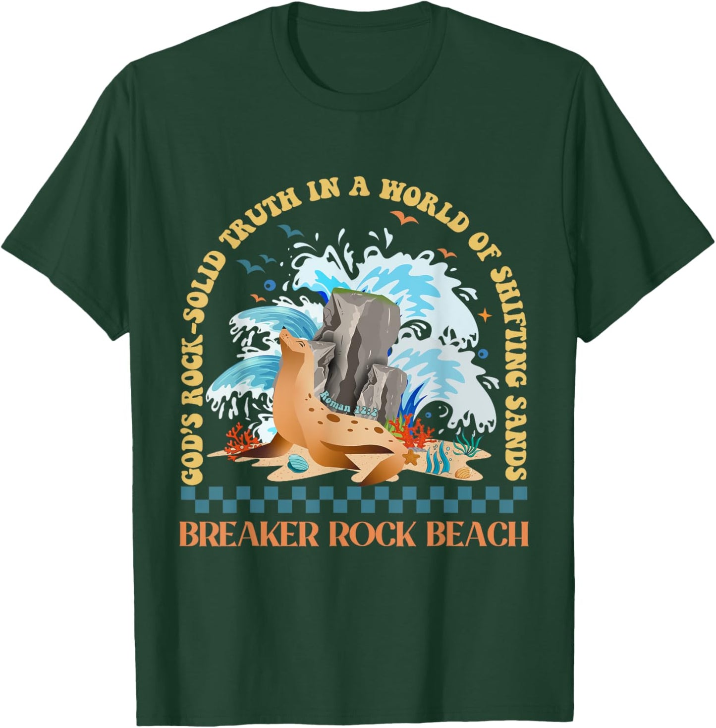 God's Rock-Solid Breaker Rock Beach VBS 2024 Christian Women Girls Kids T-Shirt - T-Shirt | Forest