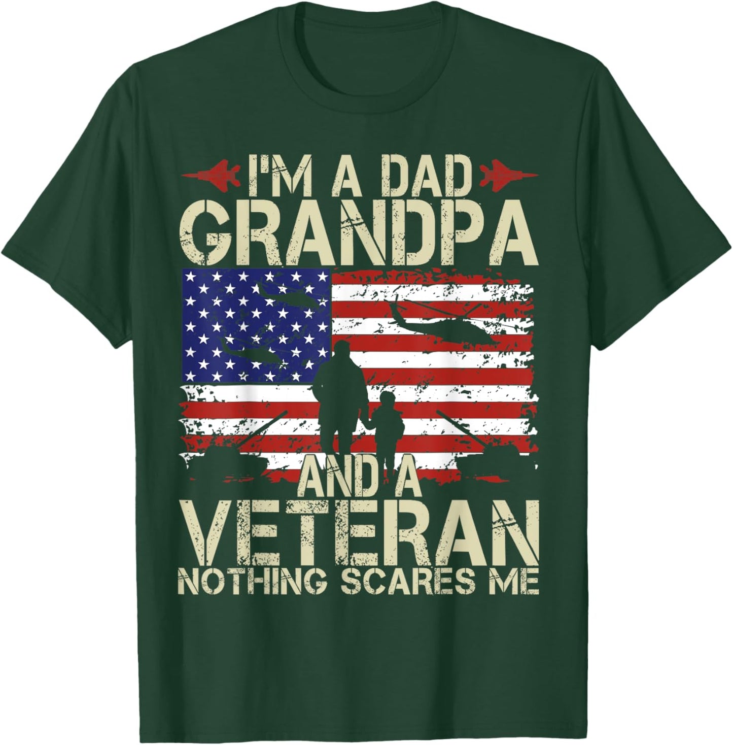 I'm A Dad Grandpa And Veteran Fathers Day Papa Grandpa Gifts T-Shirt - T-Shirt | Forest