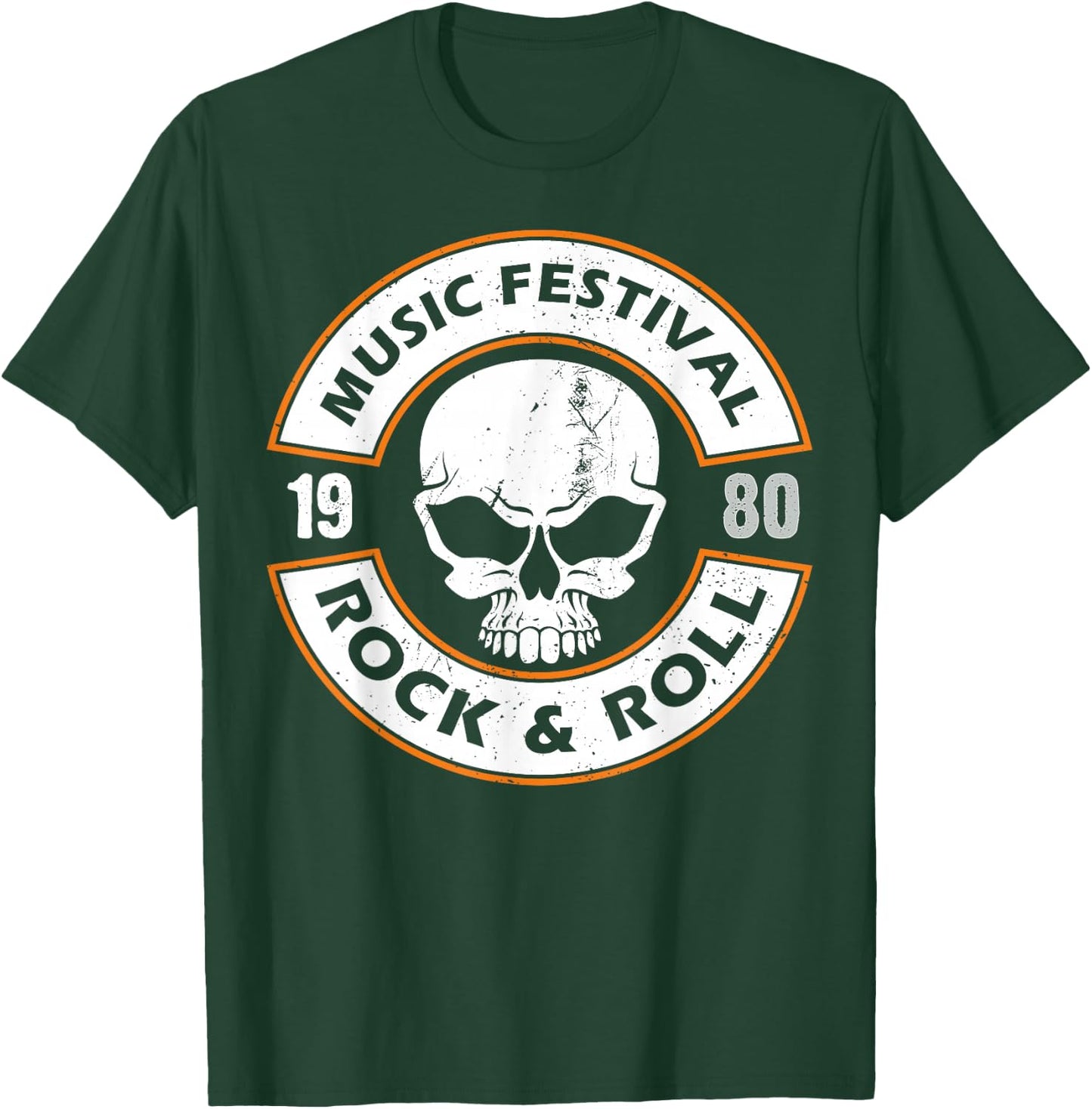 Faded 1980s Rock Roll design For Eighties Rockers Band gift T-Shirt - T-Shirt | Forest