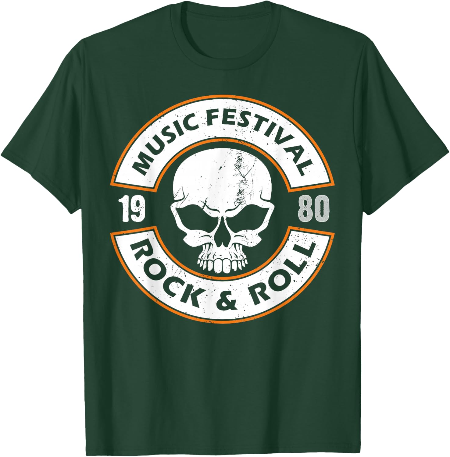 Faded 1980s Rock Roll design For Eighties Rockers Band gift T-Shirt - T-Shirt | Forest