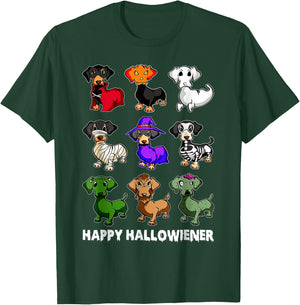 Dachshund Happy Halloweiner Funny Halloween Dogs Lover T-Shirt - T-Shirt | Forest