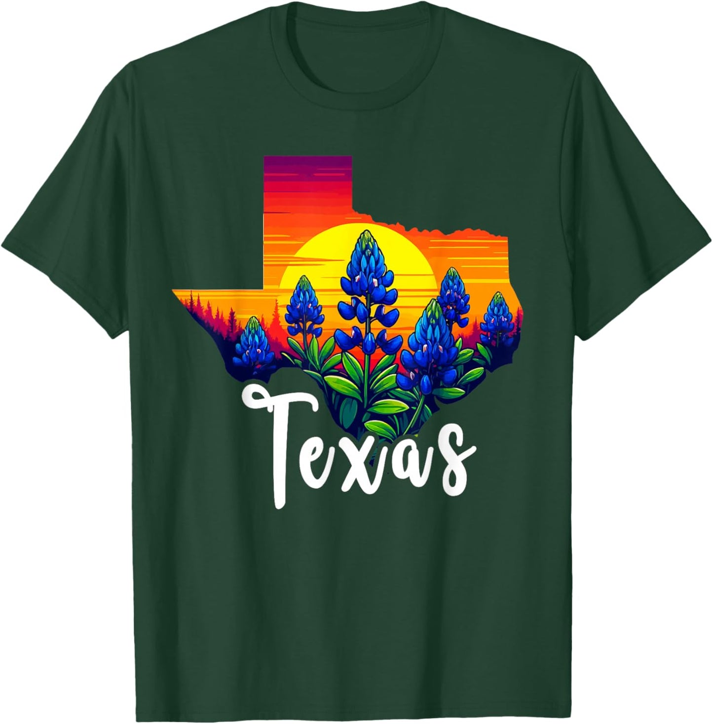 Texas Bluebonnet Sunset Lover Texas Wildflower Bluebonnets T-Shirt - T-Shirt | Forest