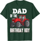 Dad Of The Birthday Boy Family Tractors Farm Trucks Bday T-Shirt - T-Shirt | Forest