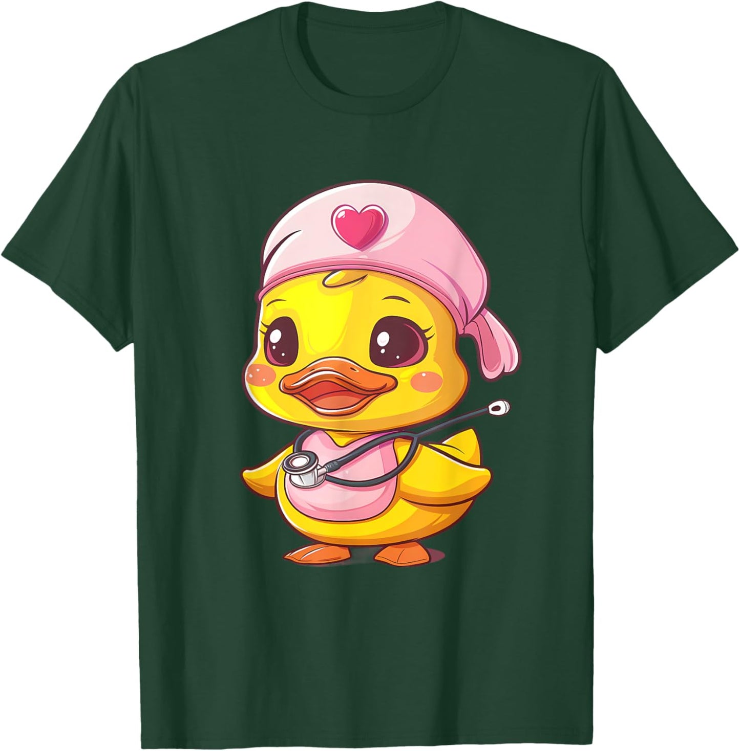 Medical Rubber Duck Stethoscope Nursing Rubber Duck Nurse T-Shirt - T-Shirt | Forest