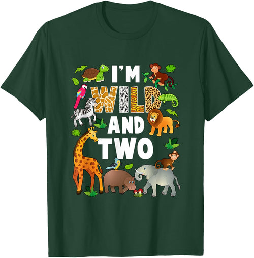I'm Wild And Two 2 Year Old 2Nd Birthday Safari Jungle