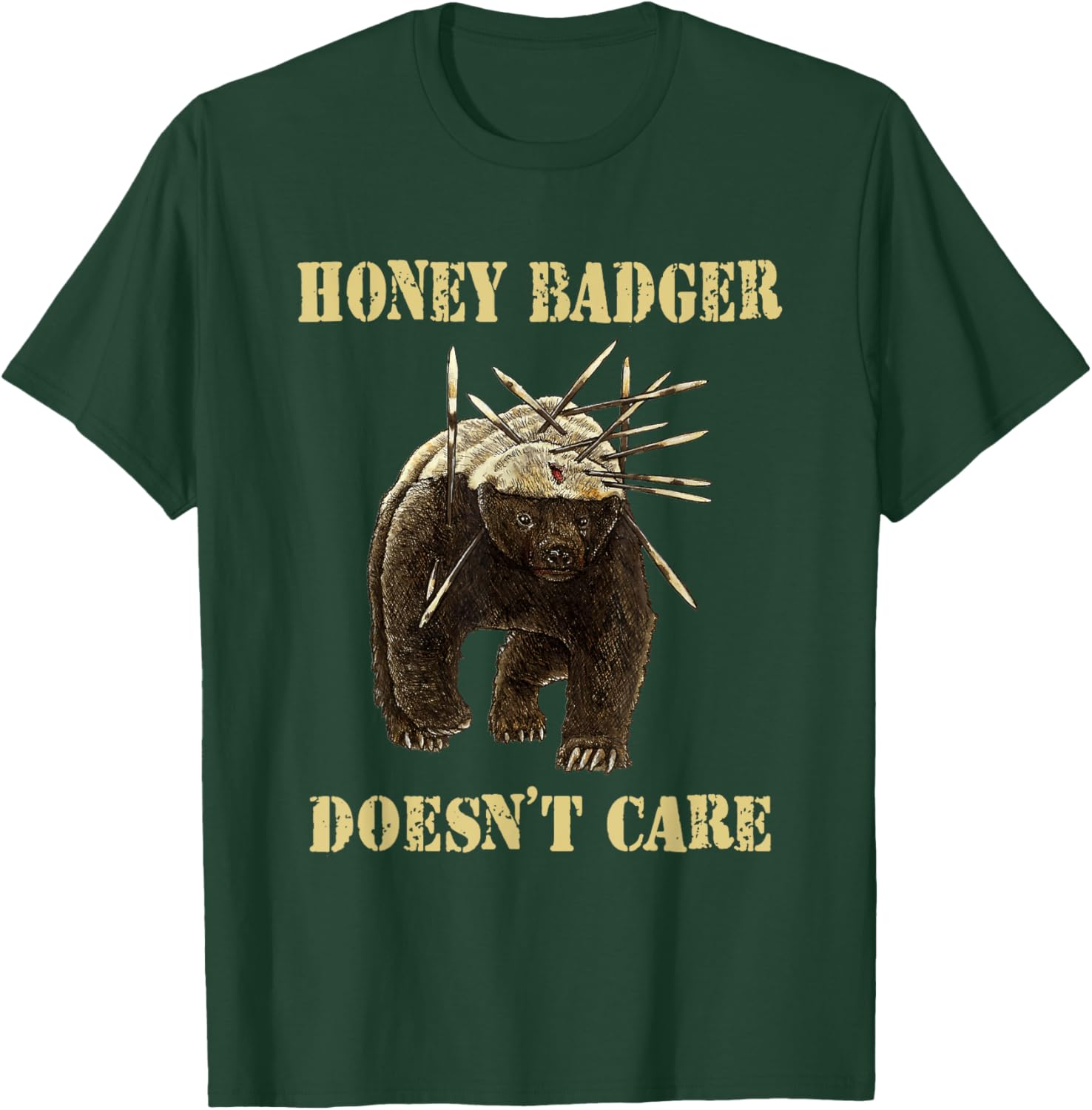 Honey Badger Adorable Animal Honey Badger Doesn't Care T-Shirt - T-Shirt | Forest