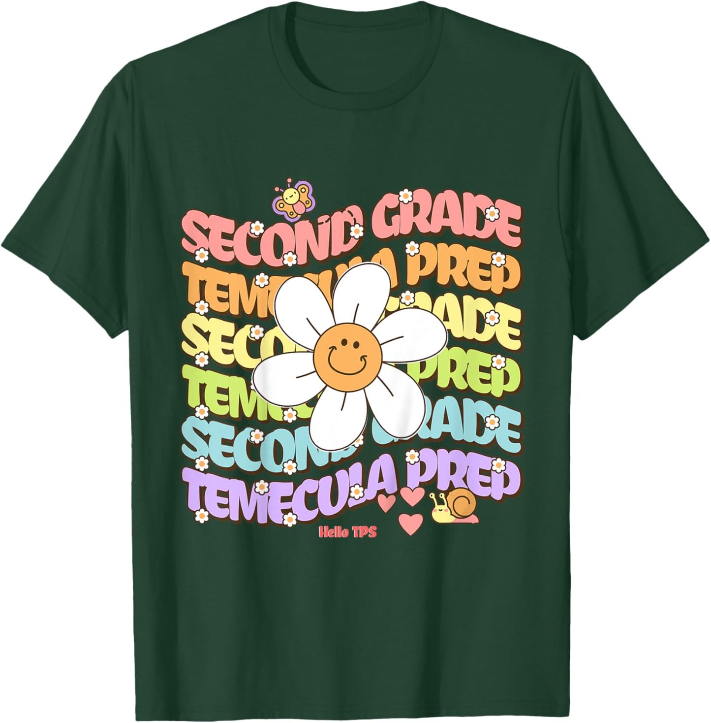 Temecula Preparatory School Second Grade Groovy Spirit TPS T-Shirt - T-Shirt | Forest