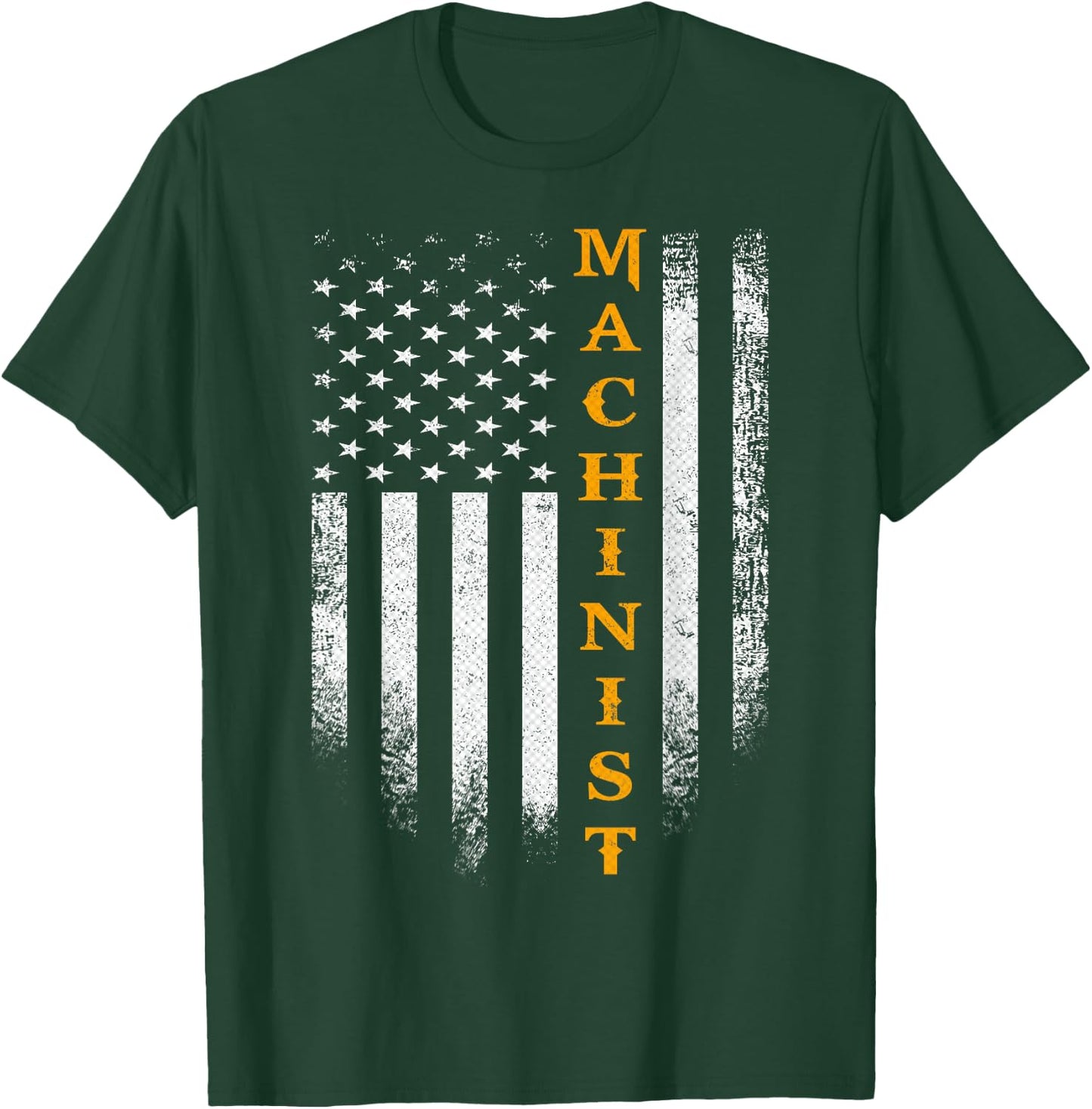 Vintage USA Machinist Engineer American Flag Machinist Funny T-Shirt - T-Shirt | Forest